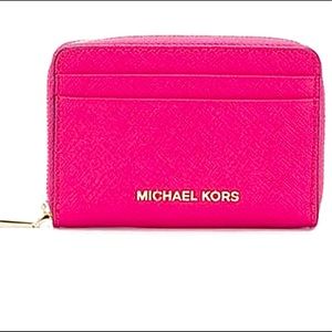 Small Pink Michael Kors Logo Wallet